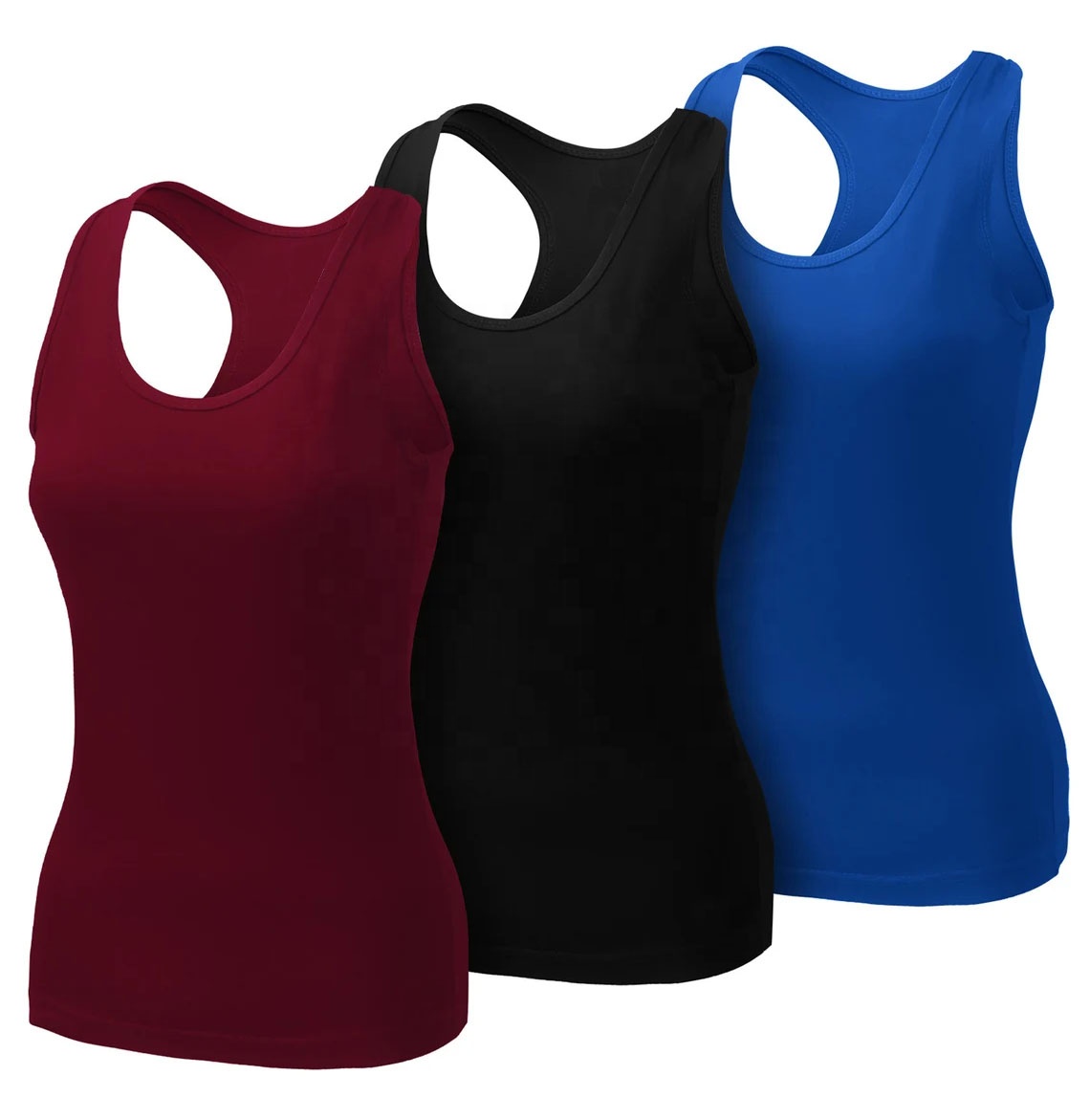 Wholesale Women's Breathable Stretchable Sleeveless Casual Tank Top Polyester/Cotton Fitness & Yoga Wear