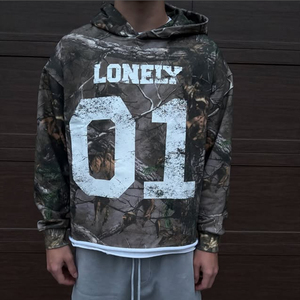 เสื้อมีฮู้ดสำหรับผู้ชายเสื้อมีฮู้ดผ้าฝ้ายขนแกะแท้ลายพรางต้นไม้ป่าป่าป่าป่าปรับแต่งได้ - Product Image 3