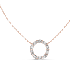 Collier en diamant CVD créé en laboratoire 3 CT VVS-VS EF, diamants ronds et baguette, or 18 carats, 14 carats, or rose, or jaune, or blanc, luxe - Product Image 3