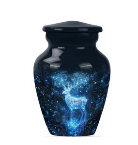 Blue Deer Cremation Urn Decorative Modern Memorial Urn for <b>Ashes</b> Customizable <b>Keepsake</b> Personalized Urn Male 200 Cubic Inches - Product Image 1