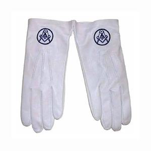 Wholesale Custom Size Breathable and Comfortable White Cotton Church Embroidered Masonic Freemason <b>Gloves</b> - Product Image 5