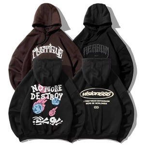 Sudadera con Capucha Extra Grande de Algodón de Alta Calidad, Otoño, Diseño 3D con Bolsillo Bordado, Estilo Urbano, Unisex, Casual - Product Image 5