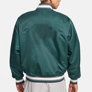 Vente en gros Blouson aviateur en satin 100% polyester de couleur unie personnalisé pour hommes entièrement personnalisé Blouson en satin du fabricant pour hommes - Product Image 3