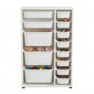 Meuble de rangement en plastique blanc à 13 compartiments <span class=keywords><strong>pour</strong></span> chambre d'enfant, unité de rangement en bois <span class=keywords><strong>pour</strong></span> jouets d'enfants - Product Image 3
