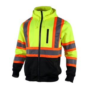 Sweat-shirt thermique en polaire réfléchissant avec capuche amovible, sweat-shirt de sécurité haute visibilité, polyester, logo personnalisable - Product Image 1
