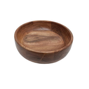 Bol à fruits décoratif moderne en bois de forme ronde pour ustensiles de cuisine bol à salade pour la maison et les hôtels bols de service alimentaire - Product Image 4