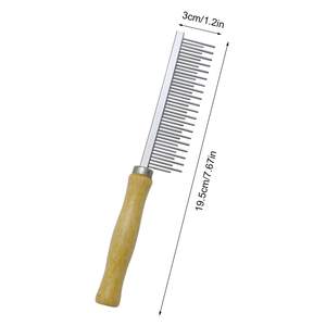 หวีแปรงขนสัตว์เลี้ยงด้ามจับทำจากไม้สำหรับสุนัขแมวสัตว์เลี้ยง - Product Image 2