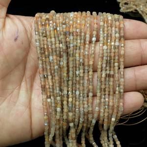 ลูกปัดเรนโบว์มูนสโตน หินบำบัด วัสดุธรรมชาติ คุณภาพพรีเมียม รับรองโดย IGI สำหรับงานเครื่องประดับทางจิตวิญญาณ - Product Image 2