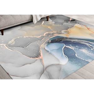 Alfombra de Mármol Azul Grisáceo: Tonos Suaves, Alfombra Antideslizante, Alfombra Estampada, Alfombra de Chenilla - Product Image 1