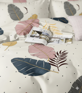 Ensemble de literie 3 pièces en microfibre imprimée 100 % biologique, luxe, 100 fils/cm², draps-housses doux et rafraîchissants, toutes saisons - Product Image 5