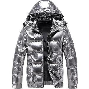 OEM personnalisé, veste en toile à bulles coupe-vent en polyester, bouffant, logo brillant à l'avant, parka matelassée à fermeture éclair pour hommes, imperméable et respirant - Product Image 2