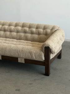 Modern Tufted Chesterfield <b>Sofa</b> Solid <b>Wood</b> <b>Frame</b> Fabric Upholstery Three Seat Rolled Arms Midcentury Design Living RoomFurniture - Product Image 4