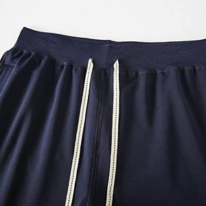 Pantalones Cortos Unisex de Verano al por Mayor, 100% Algodón Canvas, Estilo Urbano, Lisos con Bajo sin Rematar, Cintura Elástica Oscura, Transpirables, para Hombre, Efecto Desgastado - Product Image 4