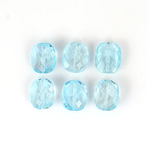 คุณภาพสูง10x12มม. ทรงเบาะบุษราคัมสีฟ้าท้องฟ้าธรรมชาติอัญมณีหลวม briolette ตัดสำหรับทำเครื่องประดับ - Product Image 1