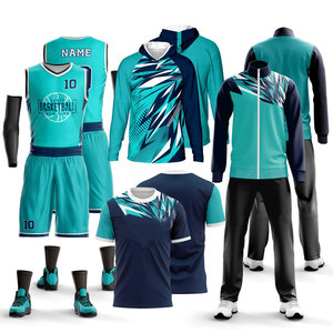 Conjunto de Uniforme de Baloncesto Reversible Sublimado Personalizado de Nueva York, con Chaqueta con Cremallera en las Mangas para Hombre Adulto, que Absorbe la Humedad - Product Image 1