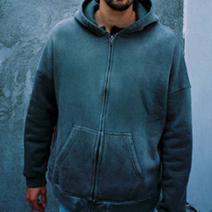 2025 OEM ODM Mejor proveedor Hombres Sudaderas de algodón Abrigo con cremallera completa con capucha Cremallera Unisex Sudaderas con capucha de manga suelta - Product Image 3