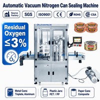 Machine automatique de scellage sous vide à l'azote pour boîtes métalliques, équipement de mise en conserve pour viande, poisson et aliments, avec 3 % d'oxygène résiduel