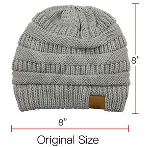 Hot Selling Winter Plain Dyed Custom <b>Streetwear</b> <b>Beanie</b> Hat Cotton/Wool Warm Knitted Common Fabric Image Style Hand Embroidery - Product Image 3