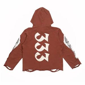 Sweats à capuche surdimensionnés vintage pour hommes avec logo personnalisé d'usine OEM Sweats à capuche délavés à l'acide pour hommes - Product Image 2