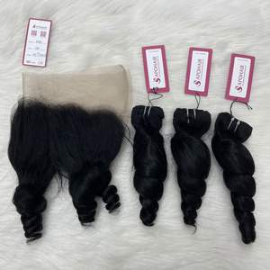 วิกผมดิบแบบหยิกหยักศกธรรมชาติ3มัดแบบ HD ด้านหน้า13*4มัดผมมนุษย์นุ่มในเวียดนาม - Product Image 2