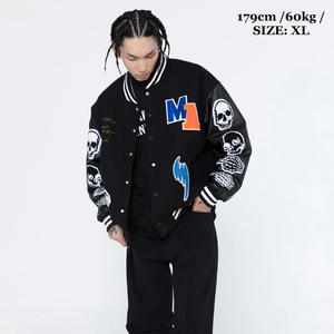 Chaqueta universitaria de lona de gran tamaño para hombre de lujo, gran oferta de la mejor calidad, decoración de patrón de estilo Letterman con cuello levantado para invierno - Product Image 6