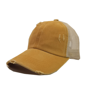 Venta al por mayor Golf Color sólido transpirable Denim mallas entrecruzadas al aire libre alta calidad porosidad béisbol camionero sombrero 2026 - Product Image 6