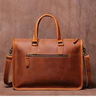 Maletín Clásico de Cuero Genuino para Portátil, Bolsa de Mensajero Cruzada al Hombro, Duradera, para Oficina, Negocios, Viajes, Protectora y Portátil