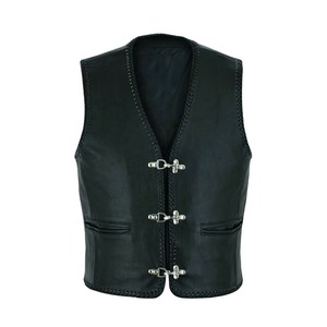 Color personalizado sin mangas Vintage hombres Chaleco de cuero/alta calidad nueva llegada último diseño transpirable Chaleco de cuero - Product Image 4