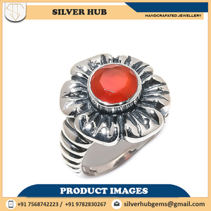 Solid 925 Sterling Silver Wedding Fine Jewelry Ring Amazing Orange Carnelian Gemstone Wedding Valentine's Day Gift - Product Image 3