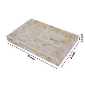 Plateau de service en nacre fait main de haute qualité, finition polie, compatible lave-vaisselle et micro-ondes, design unique pour la vaisselle Falak - Product Image 6