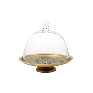 Support à gâteau rond en métal imprimé en laiton avec fabricant de verre grossiste outils à gâteau support à gâteau en alliage d'aluminium maison et décoration - Product Image 3