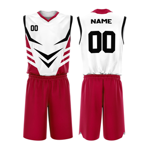 Derniers modèles de maillots de basket-ball imprimés à l'écran pour les équipes, 100% polyester, ensemble de maillots de basket-ball à séchage rapide - Product Image 1