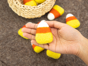 5cm Felt Halloween Candy Corn for Halloween Decorations Mantel Garlands Decor <b>Ornaments</b> - Product Image 2