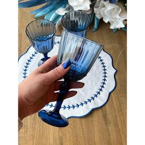 Calice blu cristallo Bella Set di 6