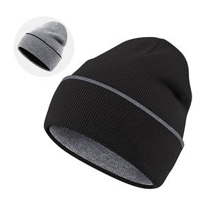 หมวกบีนนี่สำหรับผู้ชายหมวกผ้าถักแจ็คการ์ดสำหรับฤดูหนาวโลโก้ตามสั่ง - Product Image 1