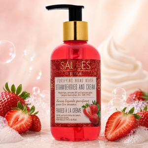 Savon Liquide Hydratant pour les Mains à la Crème de Fraises et à l'Aloe Vera, Savon de Toilette 200ml, Certifié ISO9001, Nettoyant Quotidien Doux à l'Aloe - Product Image 1