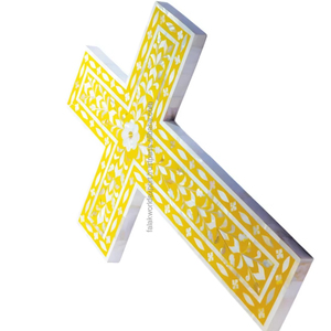 Crucifixión como Cruz Vintage Crucifijo Santo Cruz de pared Decoración Madre de perla Incrustaciones Decoración Oración cristiana católica - Product Image 3