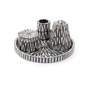 Ensemble de brûleur à bakhoor en résine avec incrustation de nacre de style vintage, design en nacre, brûleur à encens Mubakhar, cadeau pour la maison ou le bureau, pour la diffusion de parfum - Product Image 1