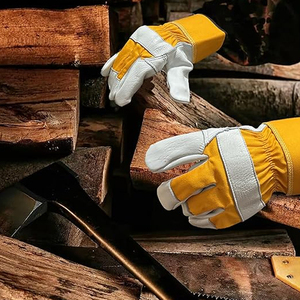 Guantes de Seguridad de Cuero Vacuno con Palma de Cuero Dividido, Transpirables, para Jardinería, Mecánica e Ingeniería - Product Image 4