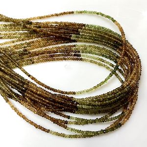 Precio de fábrica, cuentas de gasolina Natural con forma de Rondelle facetadas de turmalina múltiple para la fabricación de joyas - Product Image 3