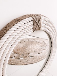 2024 Đơn Giản Giá Rẻ Sản Phẩm Tường Treo Trang Trí Mây Gương Khung Vòng Trang Trí Gương Bằng Gỗ Tre Trang Trí Nội Thất Các Mặt Hàng - Product Image 5