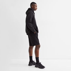 Lightweight Plus Size Hoodie & <b>Shorts</b> Set with Moisture Wicking Fabric for Active Use High Street Style Men's - Product Image 4