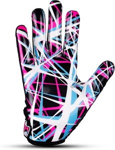 Guantes de Fútbol Americano Profesionales de Piel Sintética con Agarre Adhesivo Personalizado - Negros, Ligeros, Transpirables, Resistentes a Salpicaduras - Product Image 5