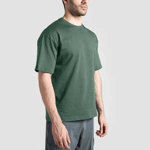 T-shirt de couleur unie de haute qualité pour hommes T-shirt classique 100% coton confortable à col rond pour hommes coupe ample - Product Image 3
