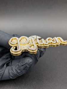 Colgante de Plata de Ley 925 con Nombre Personalizado, Chapado en Rodio, Estilo Gota, con Diamante Moissanita VVS de Alto Brillo, para Uso Unisex - Product Image 3
