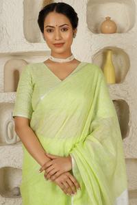 Auténtico Sari de Seda Tussar Multicolor para Mujer, Elegancia Clásica con Tejido Premium y Arte Tradicional de la India - Product Image 2