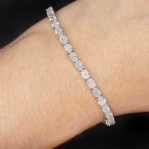 Pulsera de Diamantes Cultivados en Laboratorio, Ovalados de 3.5mm, Oro Sólido de 14K, Color DEF, Certificación IGI, Totalmente Cubierta de Diamantes, Joyería de Lujo Estilo Hip Hop para Hombre y Mujer - Product Image 2