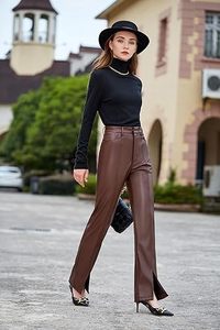 Fabricant de confiance de l'usine Élégant décontracté pour femmes extensible jegging Faux cuir Legging pantalon poches régulières grandes tailles - Product Image 5