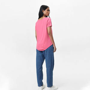 Camiseta de Mujer de Corte Regular, Material Transpirable, Cómoda para Uso Diario Informal - Product Image 2