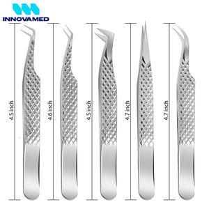 Pinzas de Precisión para Pestañas de Acero Inoxidable, Duraderas, Antimagnéticas, Renovables, de Alta Calidad, Juego de 5 Piezas para Extensiones de Pestañas - Product Image 4